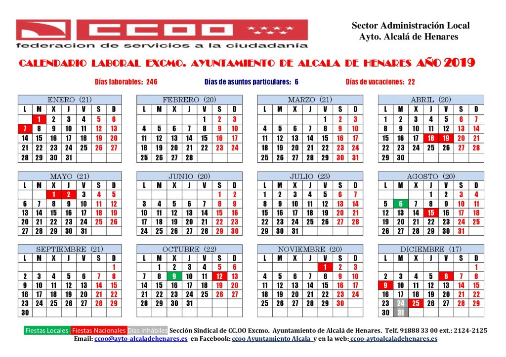 Calendario Laboral Bizkaia 2021 Ccoo Calendario Laboral 2021